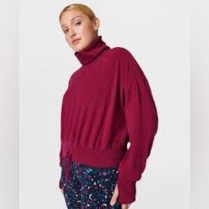 Sweaty Betty Melody Luxe Fleece Pullover Vamp Red Size XL